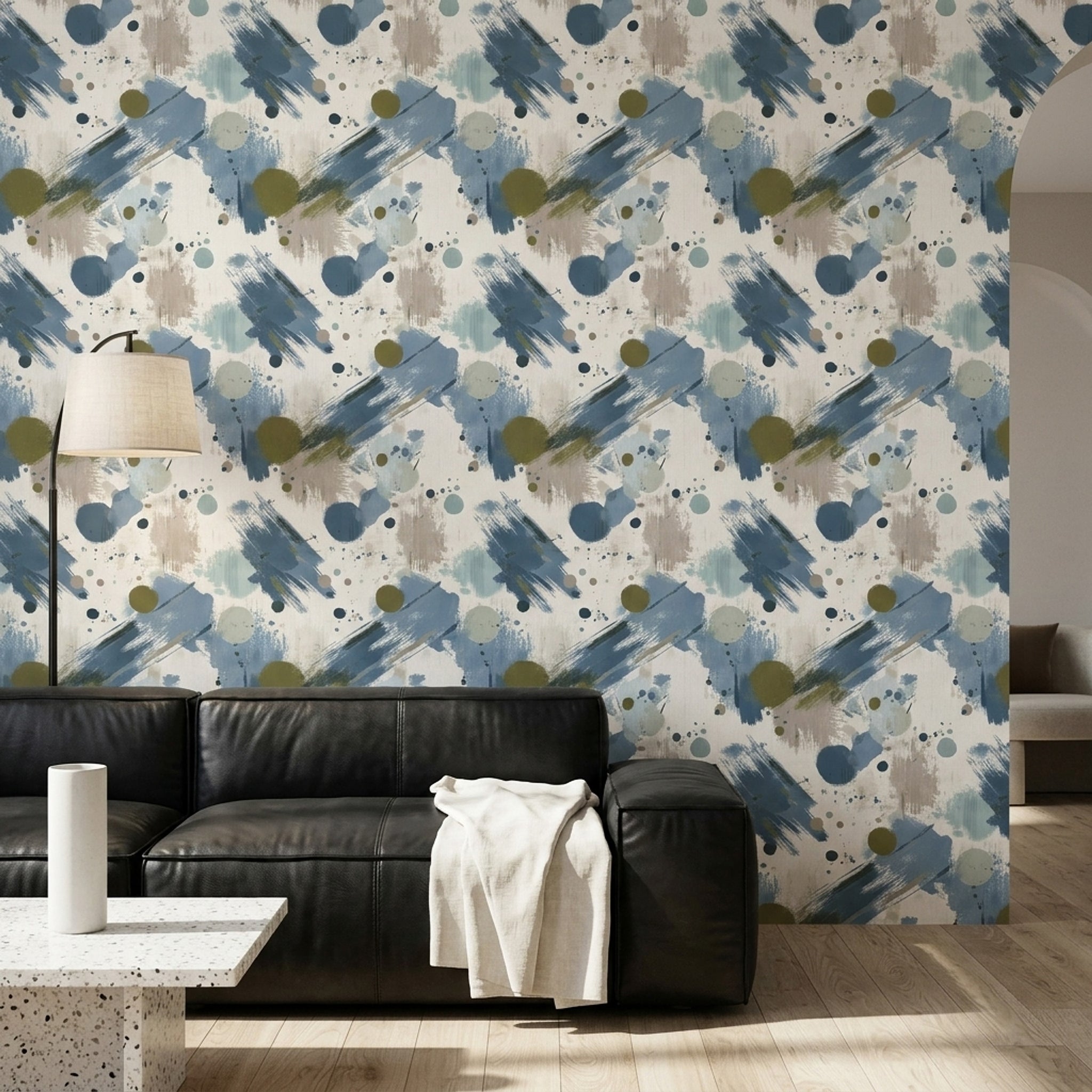 Abstract Wallpaper Painterly Brush Strokes Removable Wall Decor
