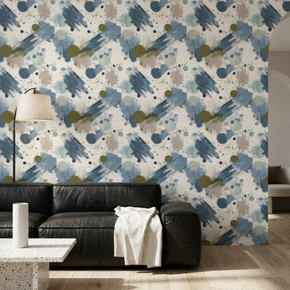 Abstract Wallpaper Painterly Brush Strokes Removable Wall Decor
