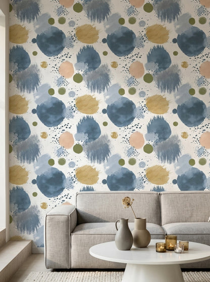 Abstract Wallpaper Painterly Removable Brushstroke Wall Double Roll