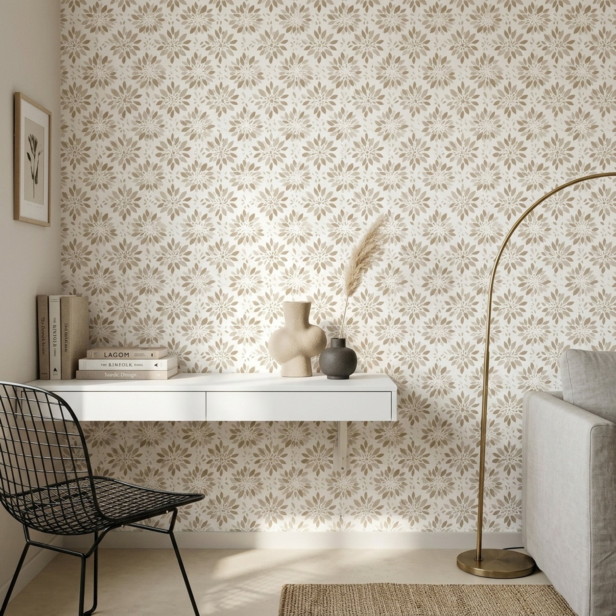 White Background Wallpaper Neutral Minimalist Decorative Mural