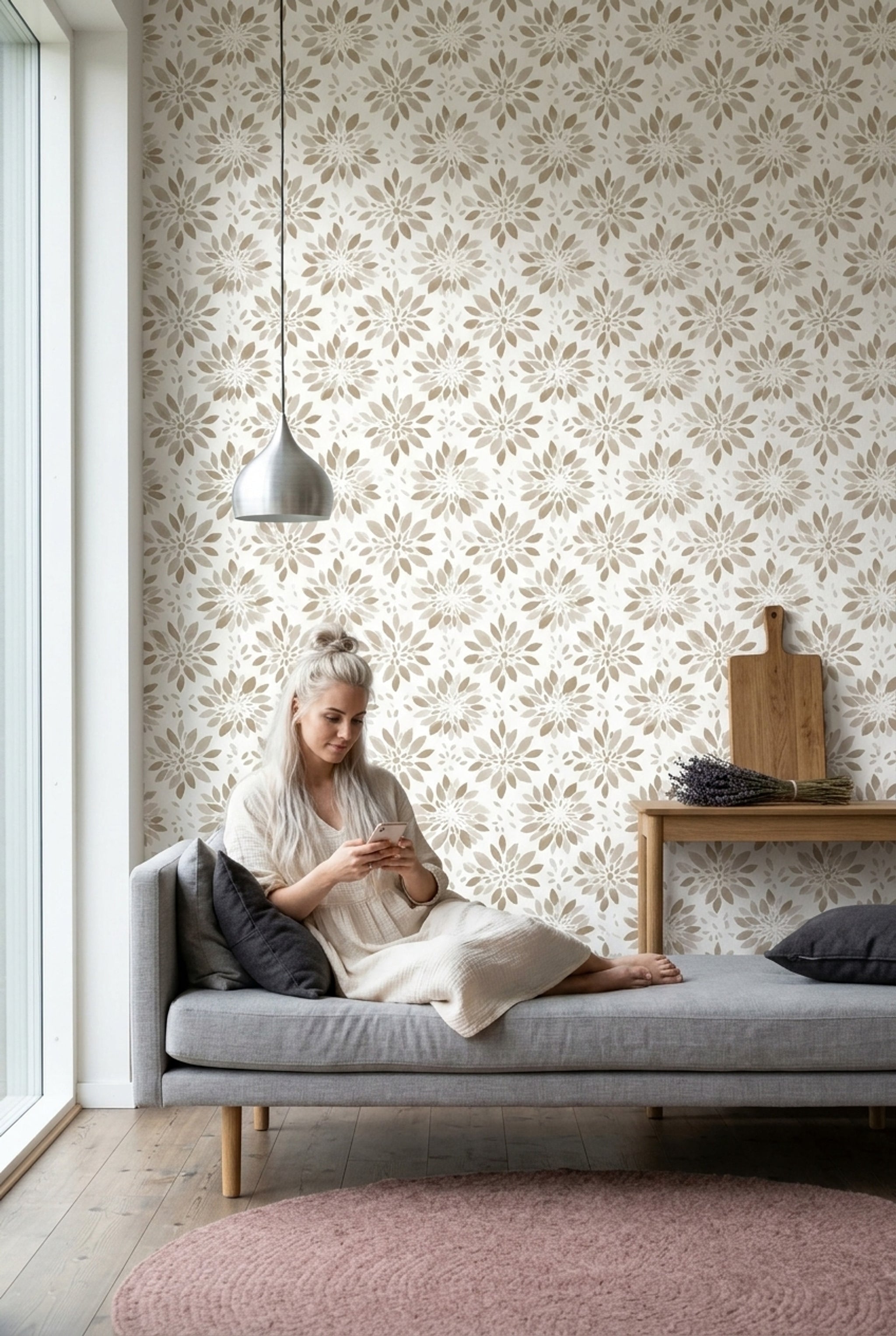 White Background Wallpaper Neutral Minimalist Decorative Mural