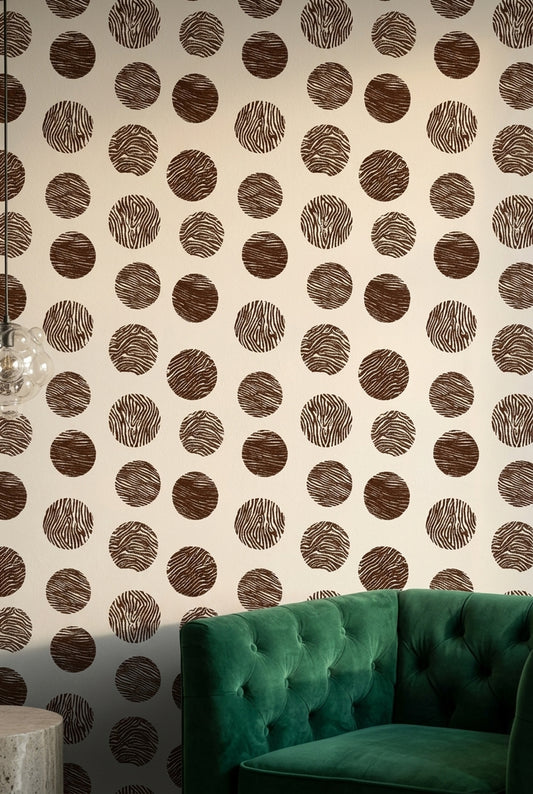 Animal Print Wallpaper Zebra Stripes Removable Circular Medallions Wall Double Roll
