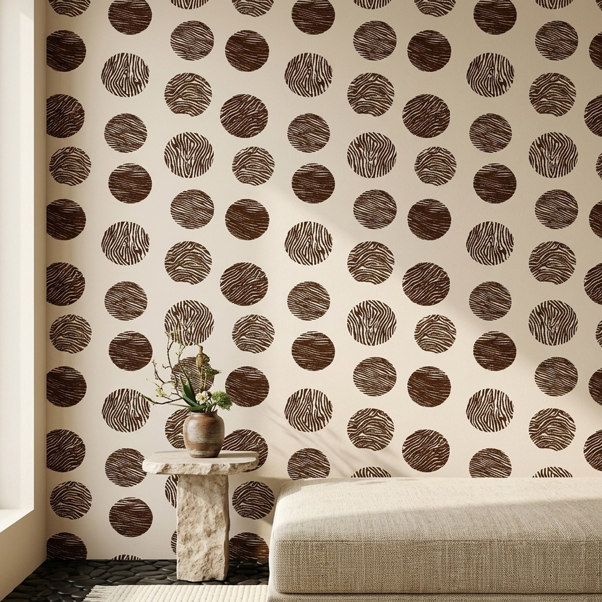 Animal Print Wallpaper Zebra Stripes Removable Circular Medallions Wall Double Roll