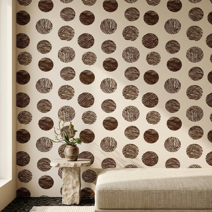 Animal Print Wallpaper Zebra Stripes Removable Circular Medallions Wall Double Roll