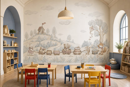 Storybook Wallpaper Watercolor Nursery Wall Mural