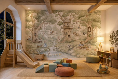 Treehouse Wallpaper Woodland Storybook Wall Mural