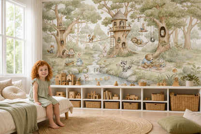 Treehouse Wallpaper Woodland Storybook Wall Mural