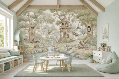 Treehouse Wallpaper Woodland Storybook Wall Mural