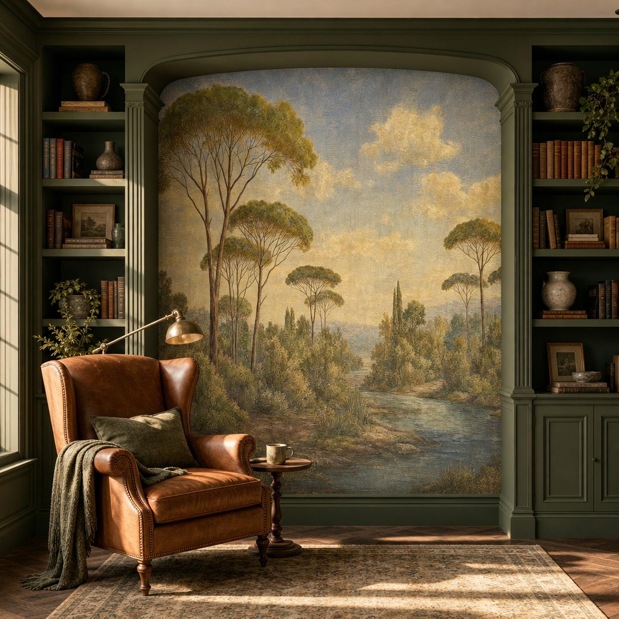 Landscape Mural Wallpaper Mediterranean Countryside Umbrella Pine Trees Wall Mural
