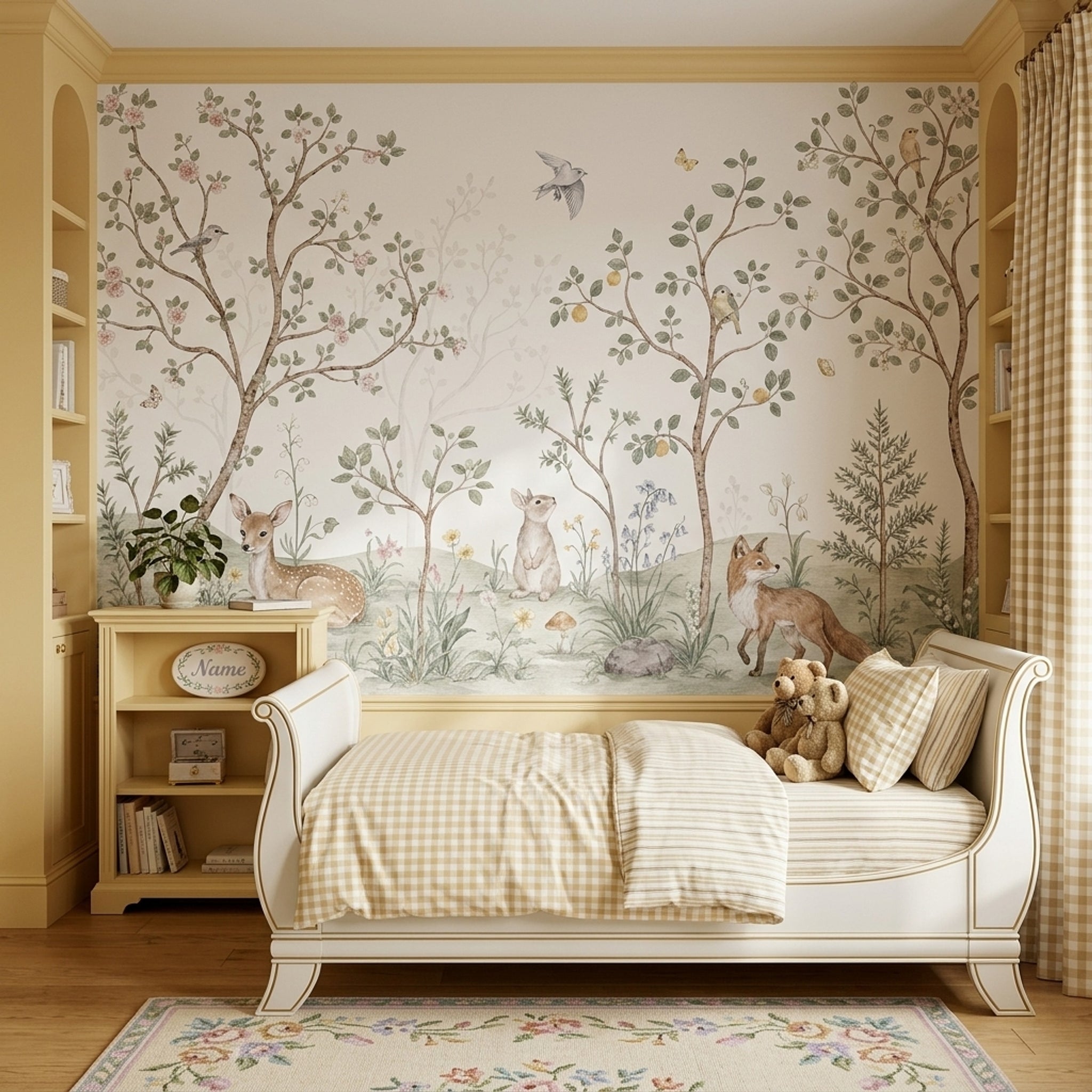 Woodland Wallpaper Watercolor Storybook Wall Mural