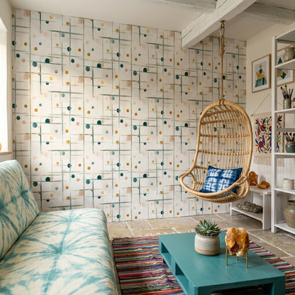 Paper Texture Wallpaper Watercolor Grid Removable Wall Decor