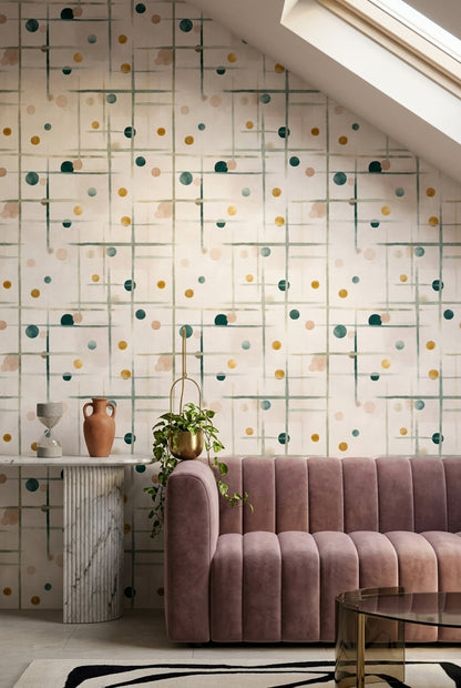 Paper Texture Wallpaper Watercolor Grid Removable Wall Decor