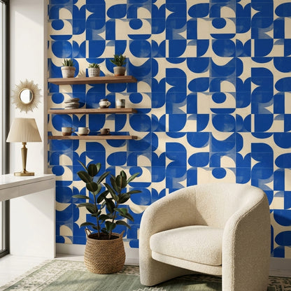 Mid Century Modern Wallpaper Retro Minimal Removable Wall Decor