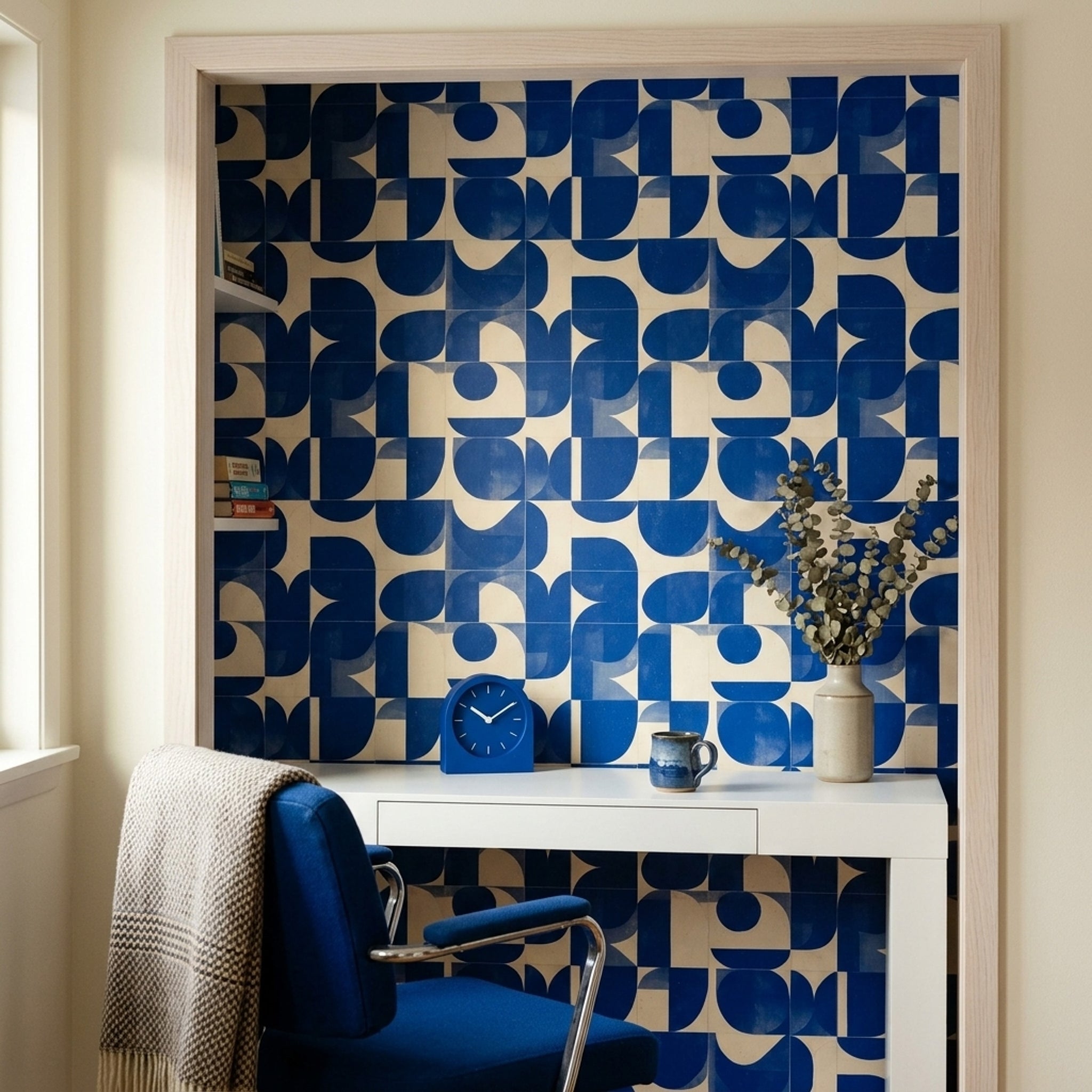 Mid Century Modern Wallpaper Retro Minimal Removable Wall Decor