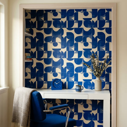 Mid Century Modern Wallpaper Retro Minimal Removable Wall Decor