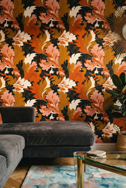 Dark Floral Wallpaper Moody Botanical Statement Decorative Mural