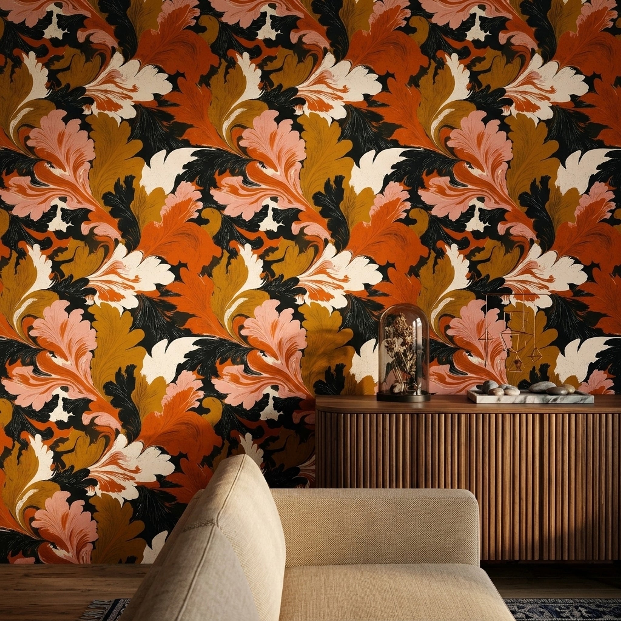 Dark Floral Wallpaper Moody Botanical Statement Decorative Mural