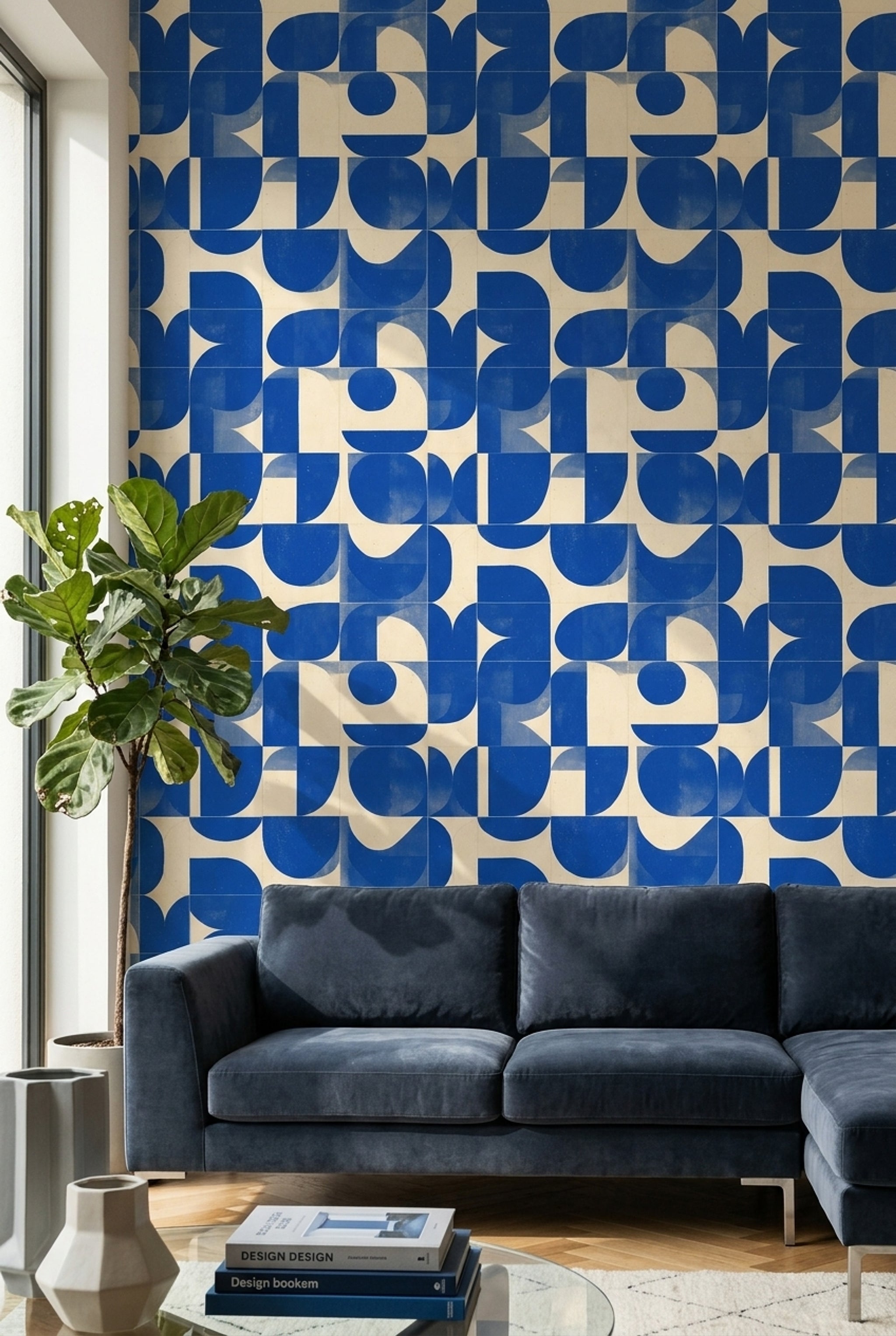 Mid Century Modern Wallpaper Retro Minimal Removable Wall Decor