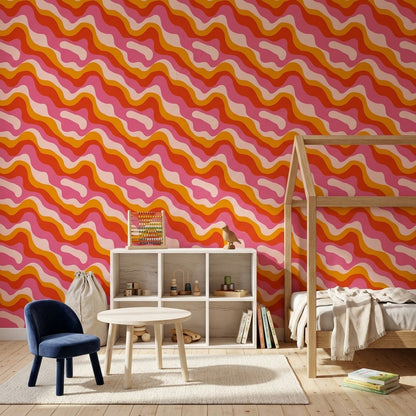 Mid Century Modern Wallpaper Retro Removable Color Block Wall Double Roll