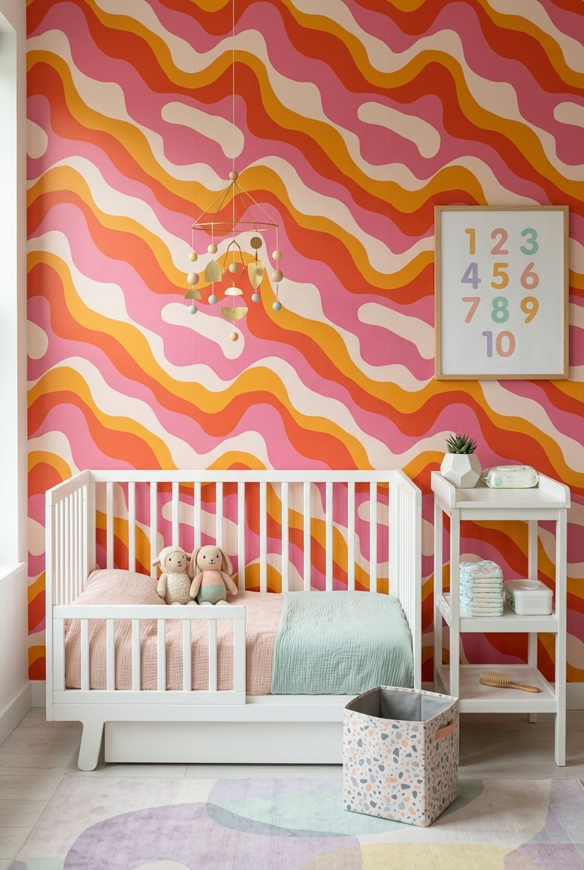 Mid Century Modern Wallpaper Retro Removable Color Block Wall Double Roll
