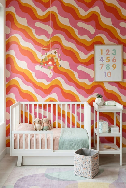 Mid Century Modern Wallpaper Retro Removable Color Block Wall Double Roll