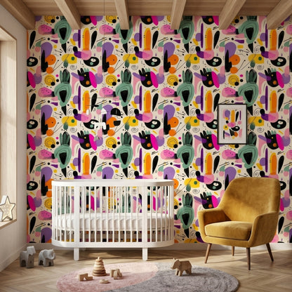 White Background Wallpaper Mid Century Modern White Background Decorative Mural