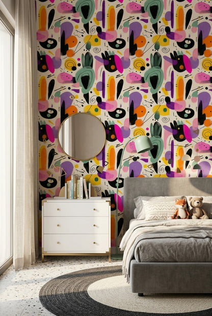 White Background Wallpaper Mid Century Modern White Background Decorative Mural