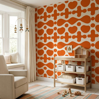 Mid Century Modern Wallpaper Retro Abstract Removable Wall Decor