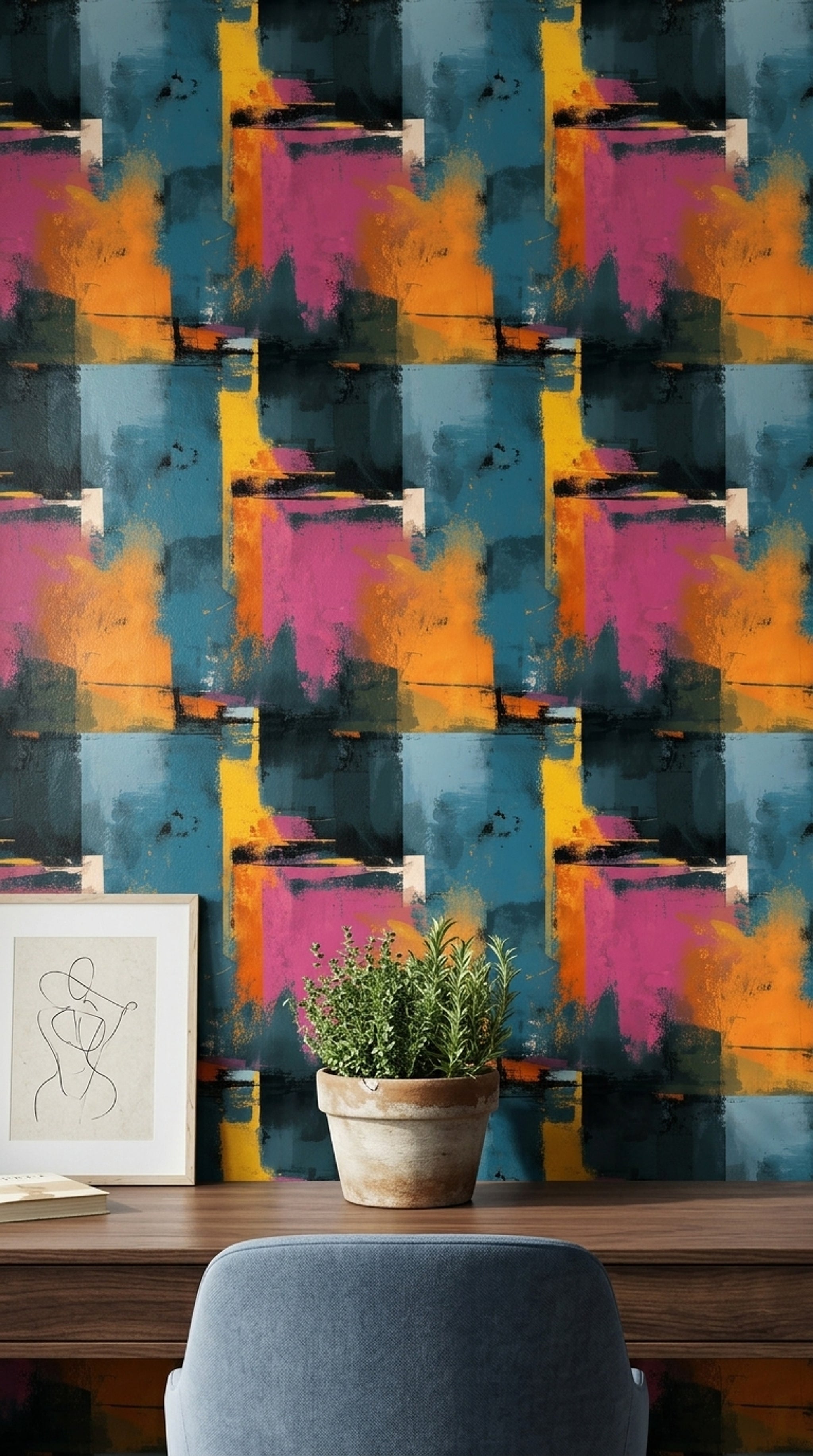 Mid Century Modern Wallpaper Retro Modern Decorative Mural