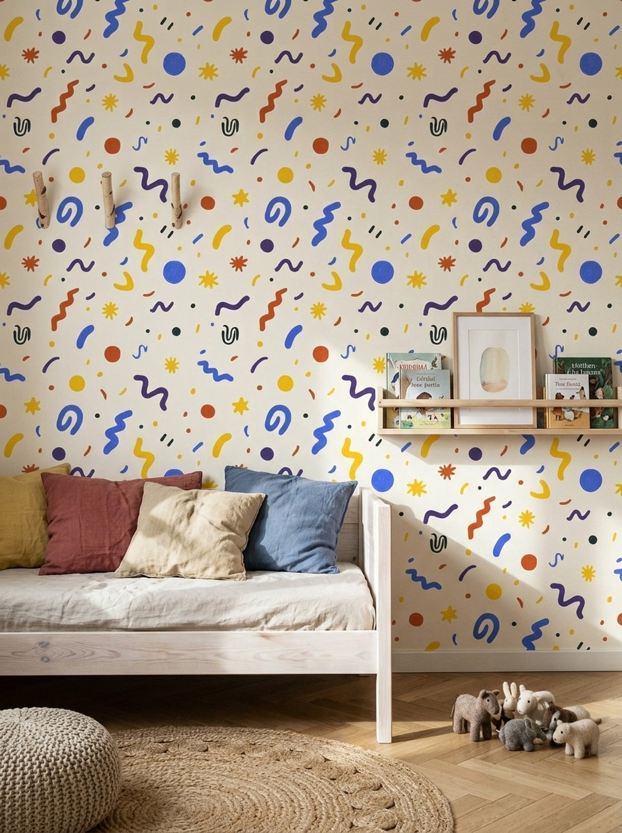 Mid Century Modern Wallpaper Retro Removable Abstract Wall Double Roll
