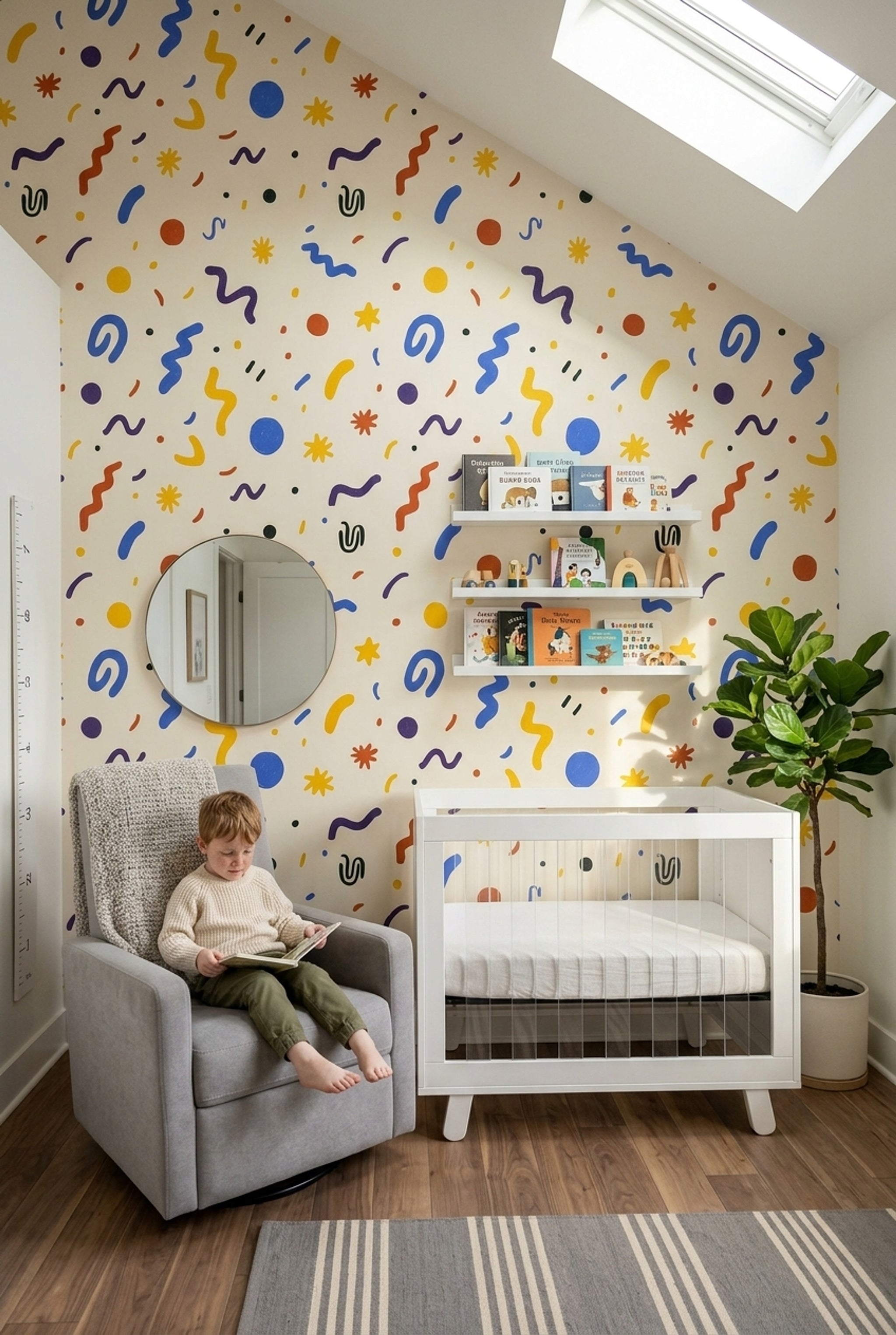 Mid Century Modern Wallpaper Retro Removable Abstract Wall Double Roll