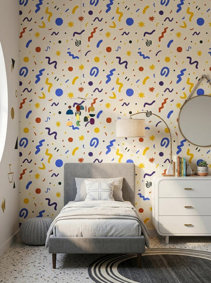 Mid Century Modern Wallpaper Retro Removable Abstract Wall Double Roll