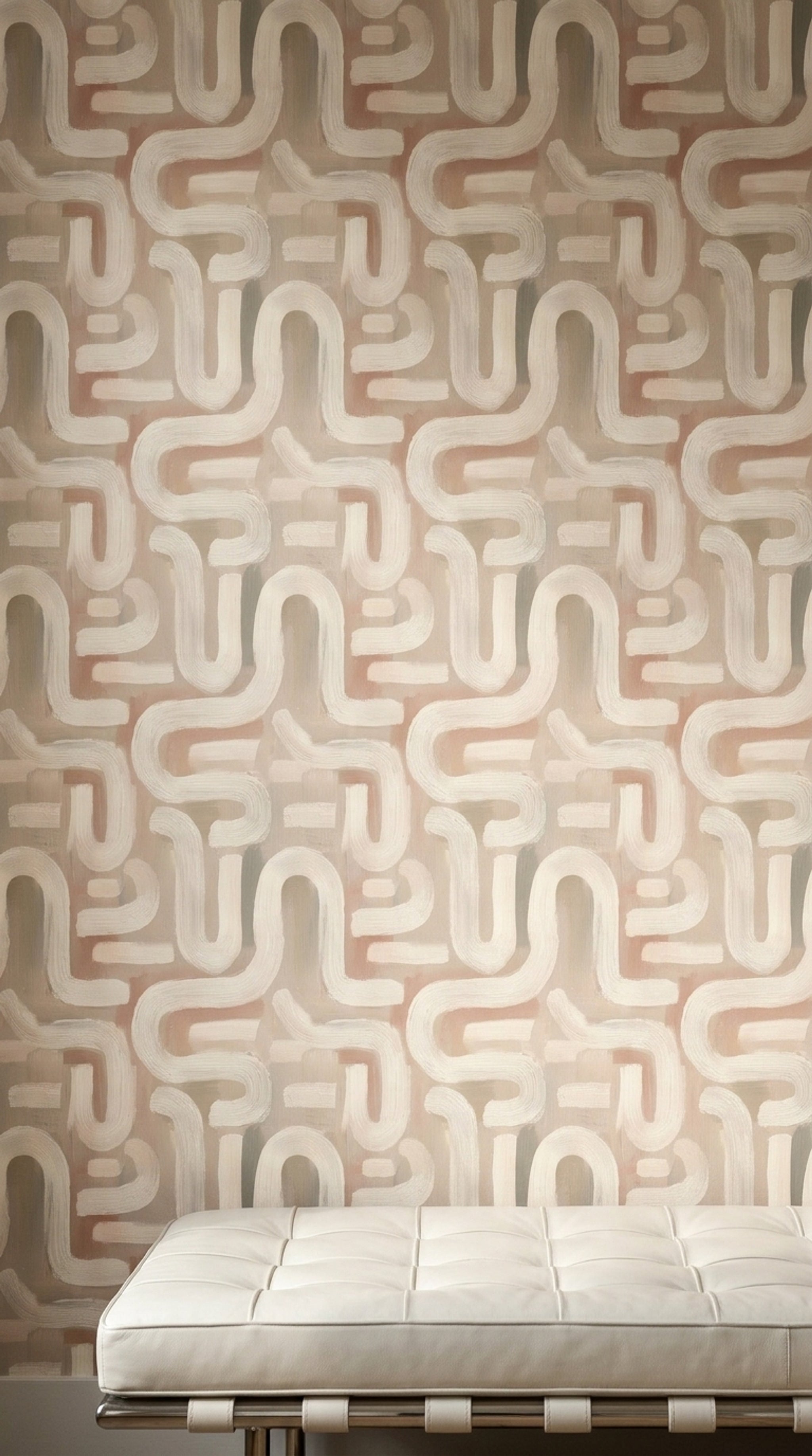 Soft Maze Pattern Wallpaper Abstract Modern Minimalist Removable Wall Decor
