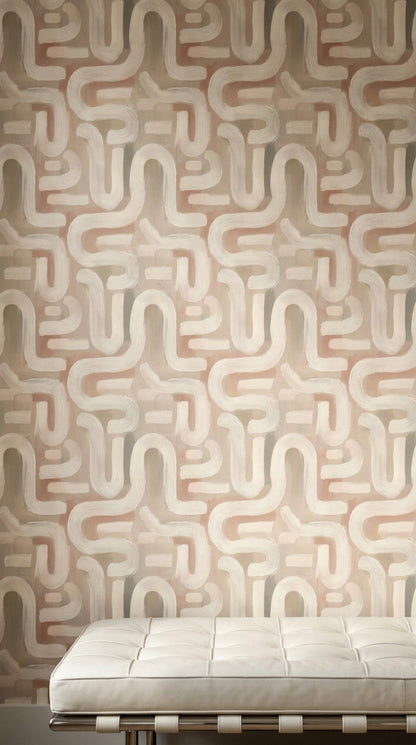 Soft Maze Pattern Wallpaper Abstract Modern Minimalist Removable Wall Decor