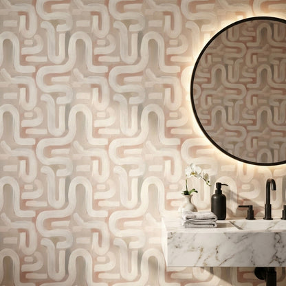 Soft Maze Pattern Wallpaper Abstract Modern Minimalist Removable Wall Decor