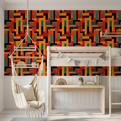 Mid Century Modern Wallpaper Retro Geometric Decorative Mural