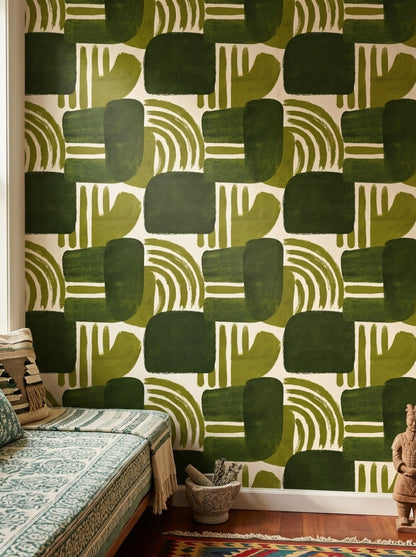 Mid Century Modern Wallpaper Abstract Pattern Decorative Mural