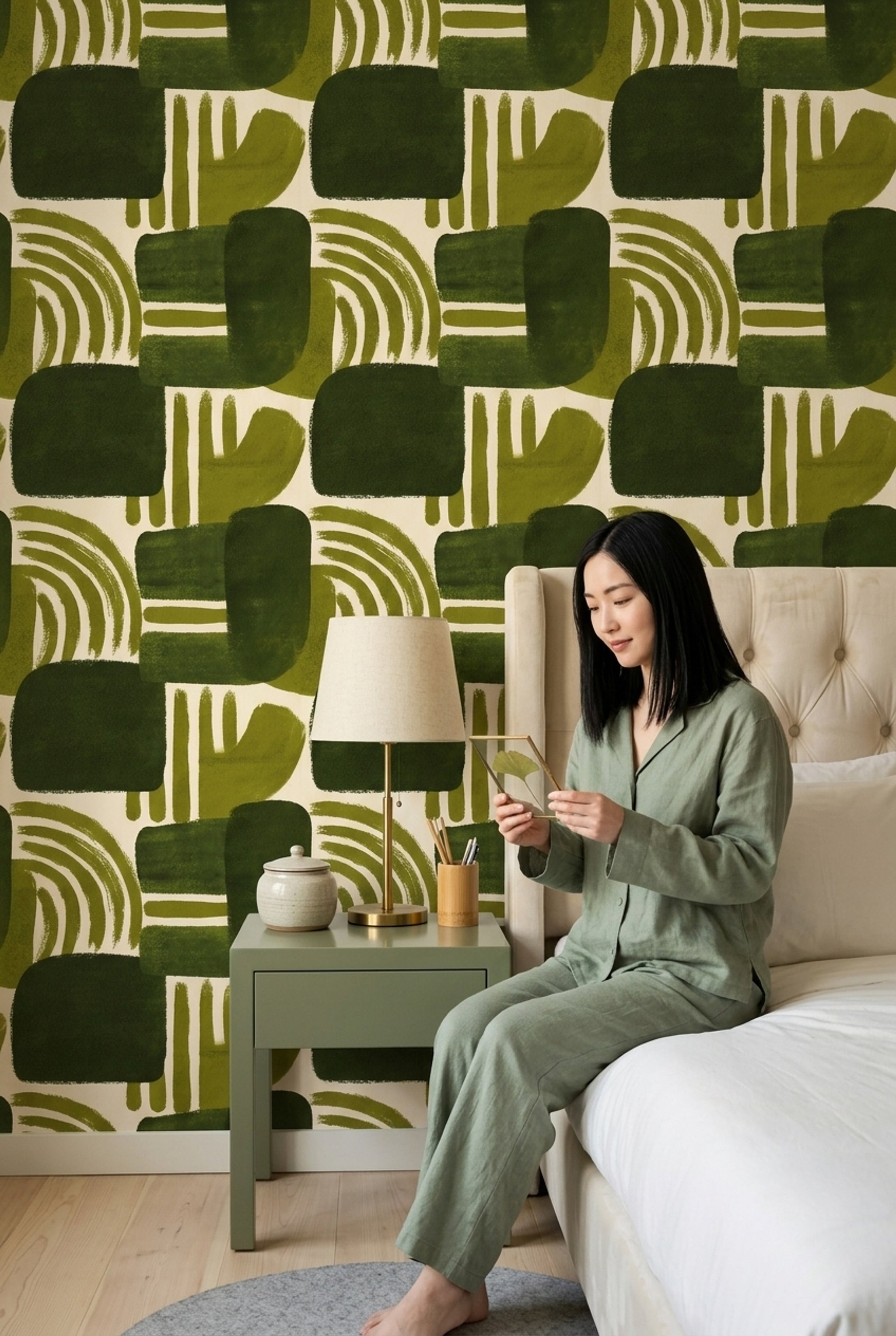 Mid Century Modern Wallpaper Abstract Pattern Decorative Mural