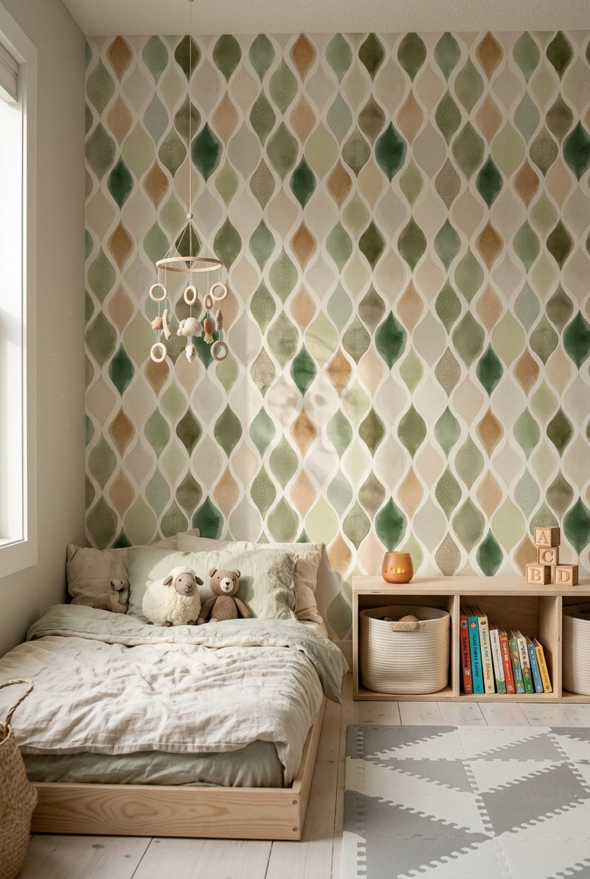 Paper Texture Wallpaper Watercolor Trellis Removable Wall Decor