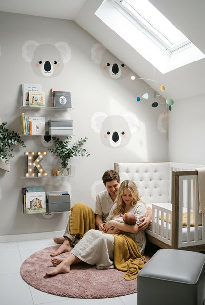 Cute Koala Wallpaper Cartoon Animal Minimalist Decorative Mural