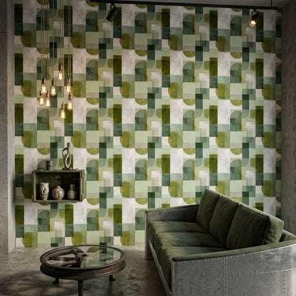 Mid-Century Modern Wallpaper Geometric Removable Wall Decor