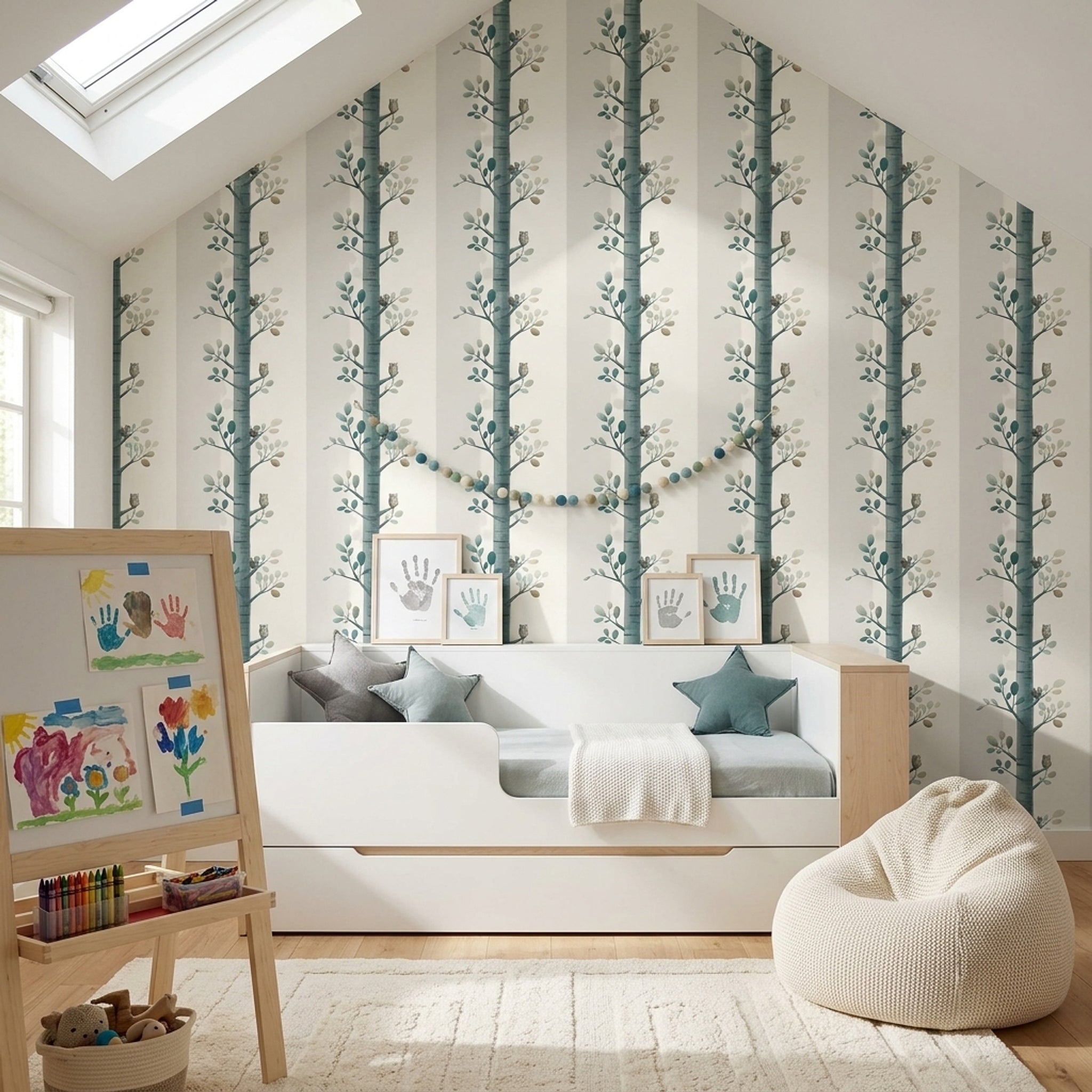 Woodland Wallpaper Tree Branches Removable Squirrel Wall Double Roll