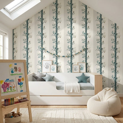 Woodland Wallpaper Tree Branches Removable Squirrel Wall Double Roll