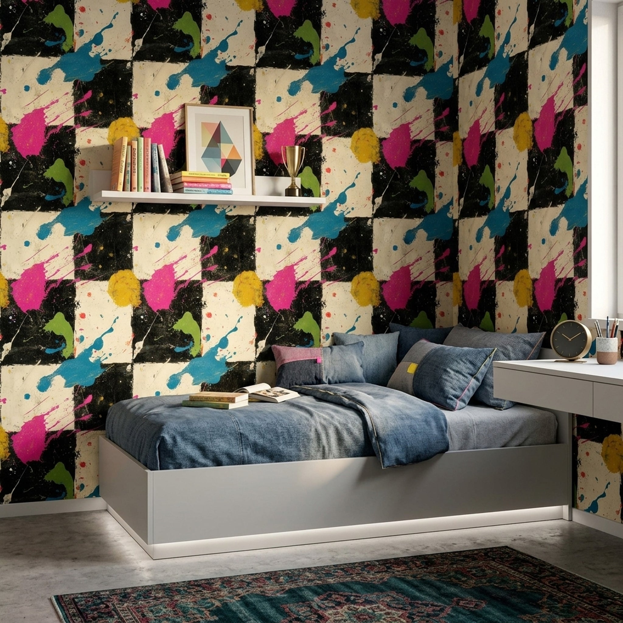 Grunge Texture Wallpaper Paint Splatter Abstract Removable Wall Decor