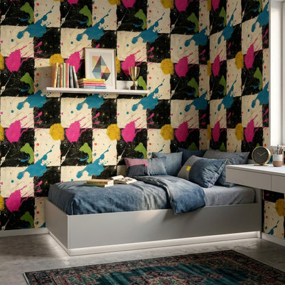 Grunge Texture Wallpaper Paint Splatter Abstract Removable Wall Decor