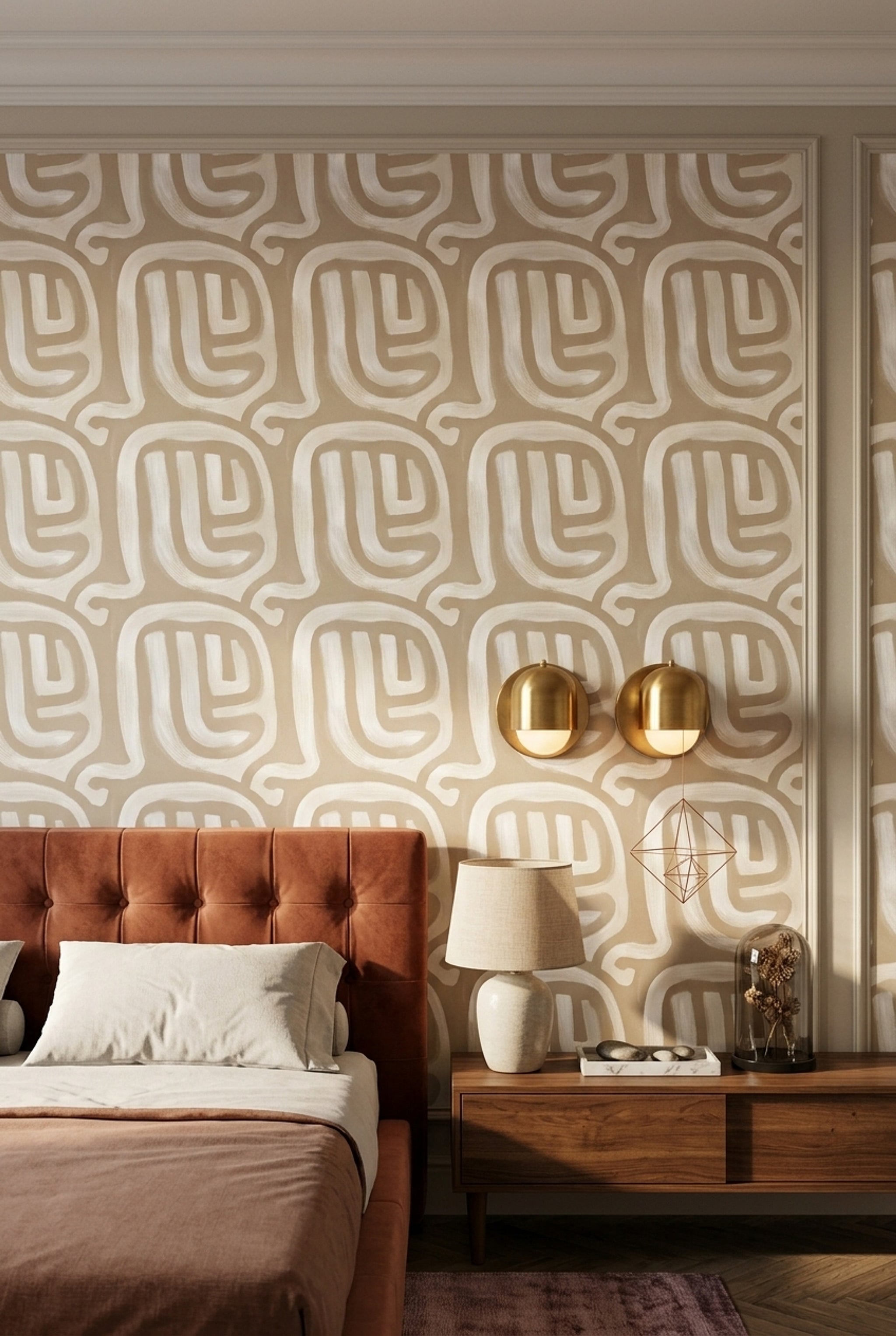 Brushstroke Wallpaper Abstract Removable Neutral Wall Double Roll