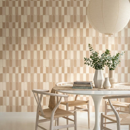 Geometric Wallpaper Rounded Rectangles Scandinavian Style Removable Wall Decor