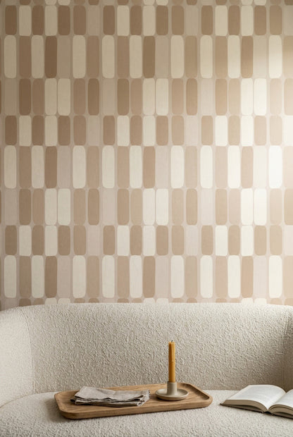 Geometric Wallpaper Rounded Rectangles Scandinavian Style Removable Wall Decor