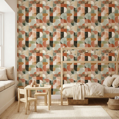 Mid Century Modern Wallpaper Geometric Modern Decorative Mural
