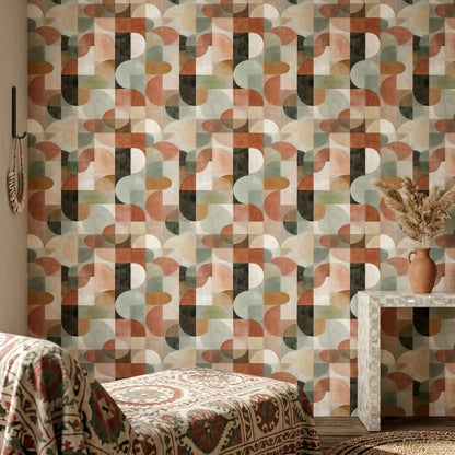 Mid Century Modern Wallpaper Geometric Modern Decorative Mural